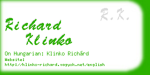 richard klinko business card