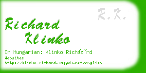 richard klinko business card